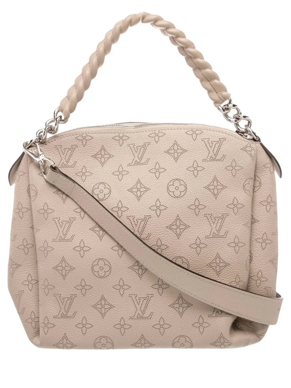 Louis Vuitton Beige Perforated Monogram Braided-Handle Hobo
